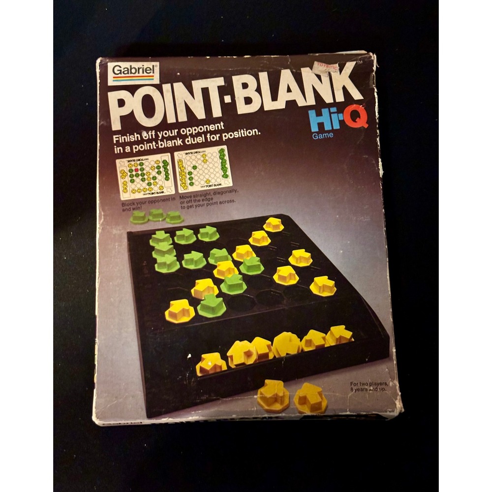 Vintage Gabriel Point-Blank Hi-Q Strategy Board Game 1970s Retro Two Player